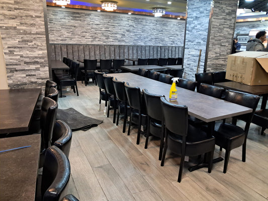 LONG BOOTHING SOFA SEATER & CHAIRS